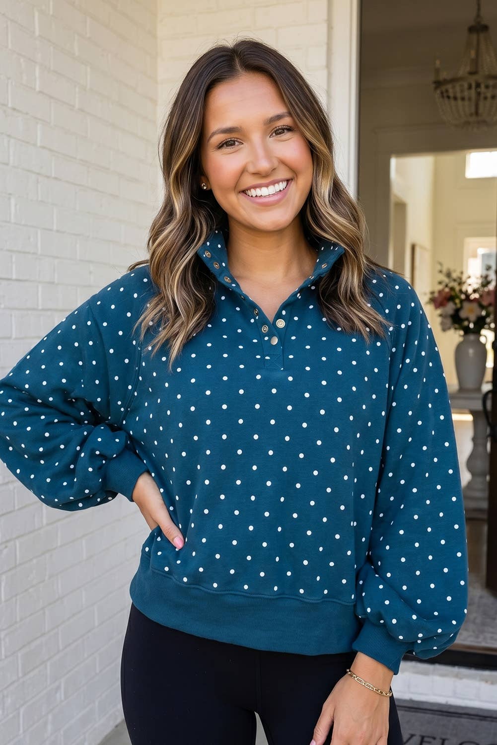 LAS Chocolate Chip Polka Dot Pullover Sweatshirt (S-XL)