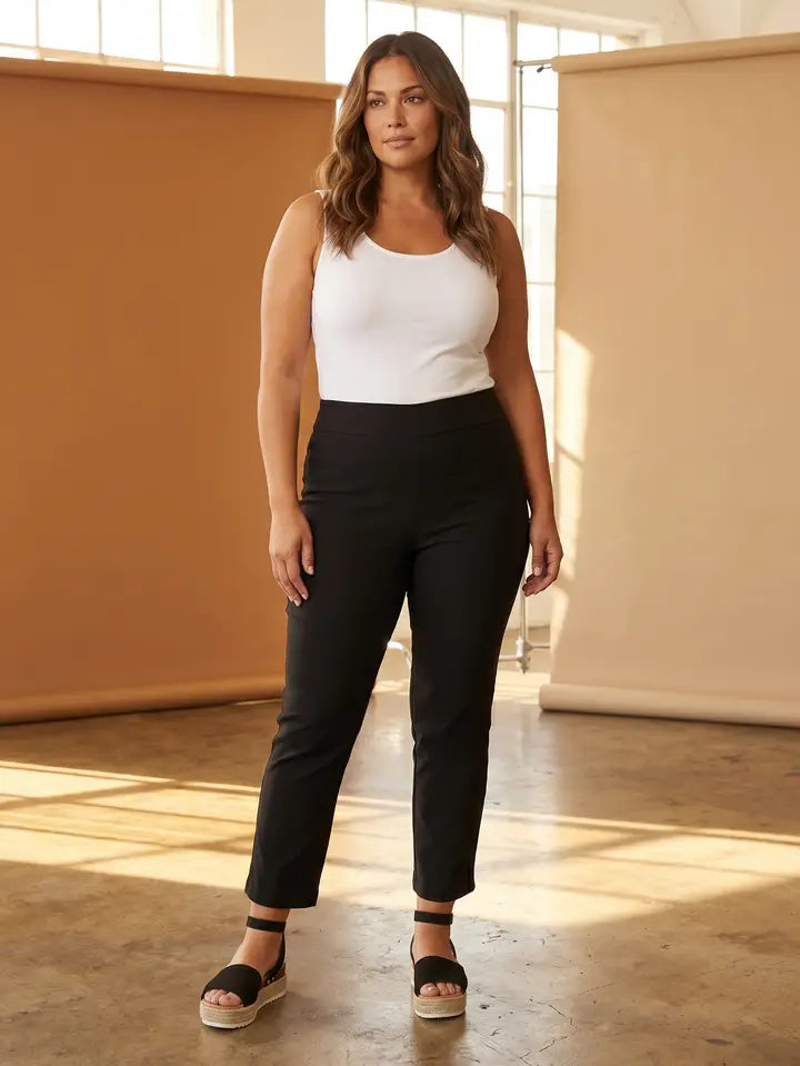 Solid Super Stretch Ankle Pant - Curvy