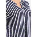 PLUS STRIPE MANDERINE SHIRT
