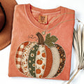 Faux Patchwork Pumpkin Comfort Colors T-Shirt