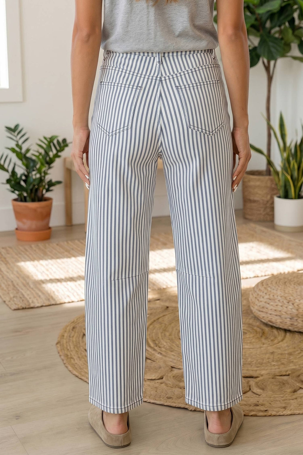 Spring 2026 Western Apparel Stripe Casual Barrel Jeans