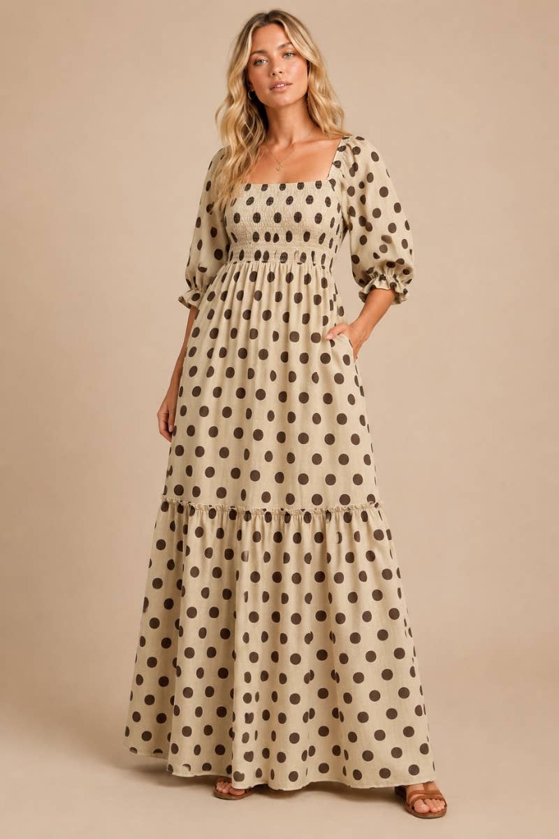 Polka Dot Maxi Dress