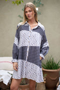 Button Down Floral Tier Dress