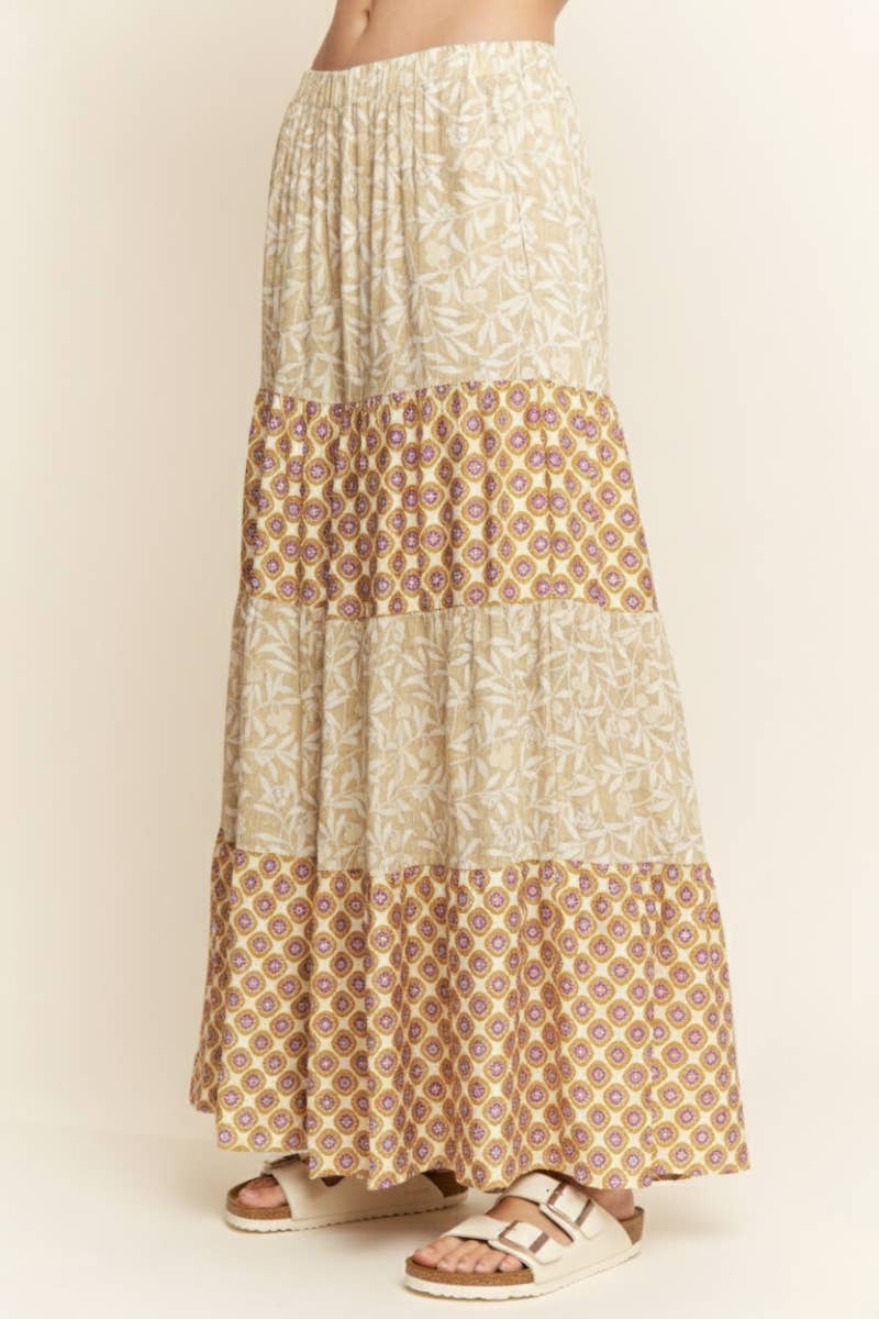 MULTI FLORAL PRINT WIDE LEG PANTS