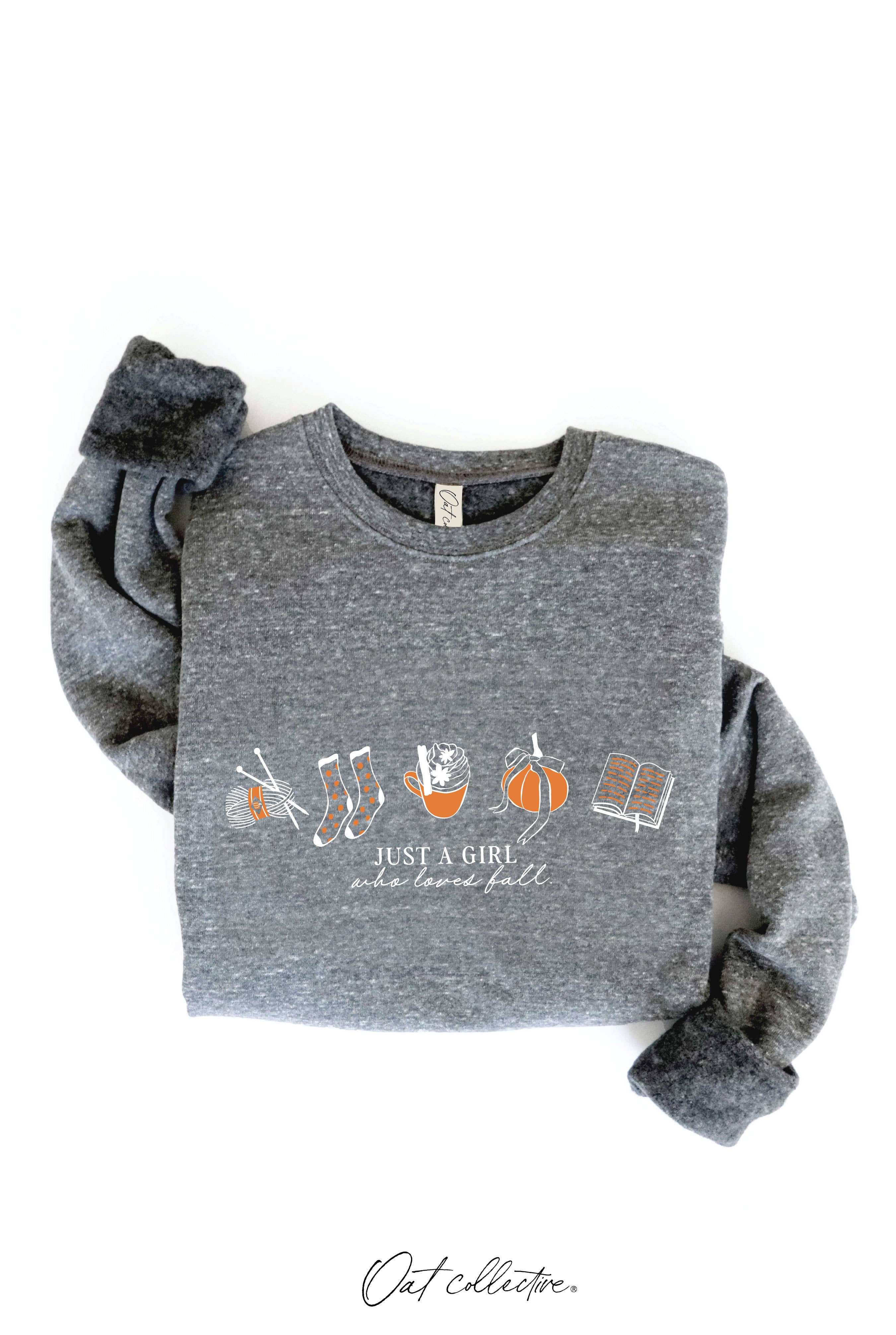 JUST A GIRL WHO LOVES FALL Graphic Sweatshirt