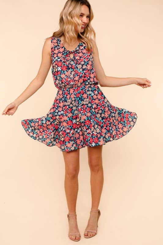 Plus Romper W/ Elastic Waist and Lare Hem Shorts