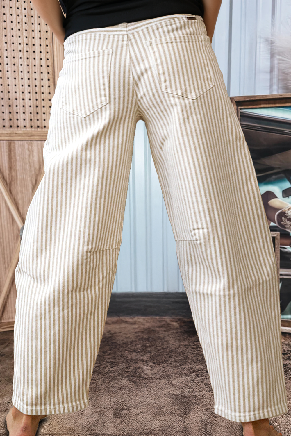 Spring 2026 Western Apparel Stripe Casual Barrel Jeans