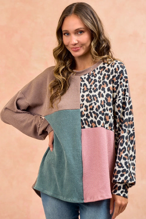 Look For Me Long Sleeve Rib Top