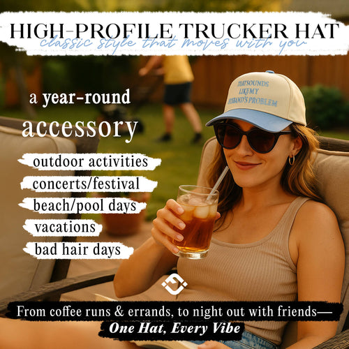 2 Tone Cap: Sounds Like My Husband's Problem Denim/Beige