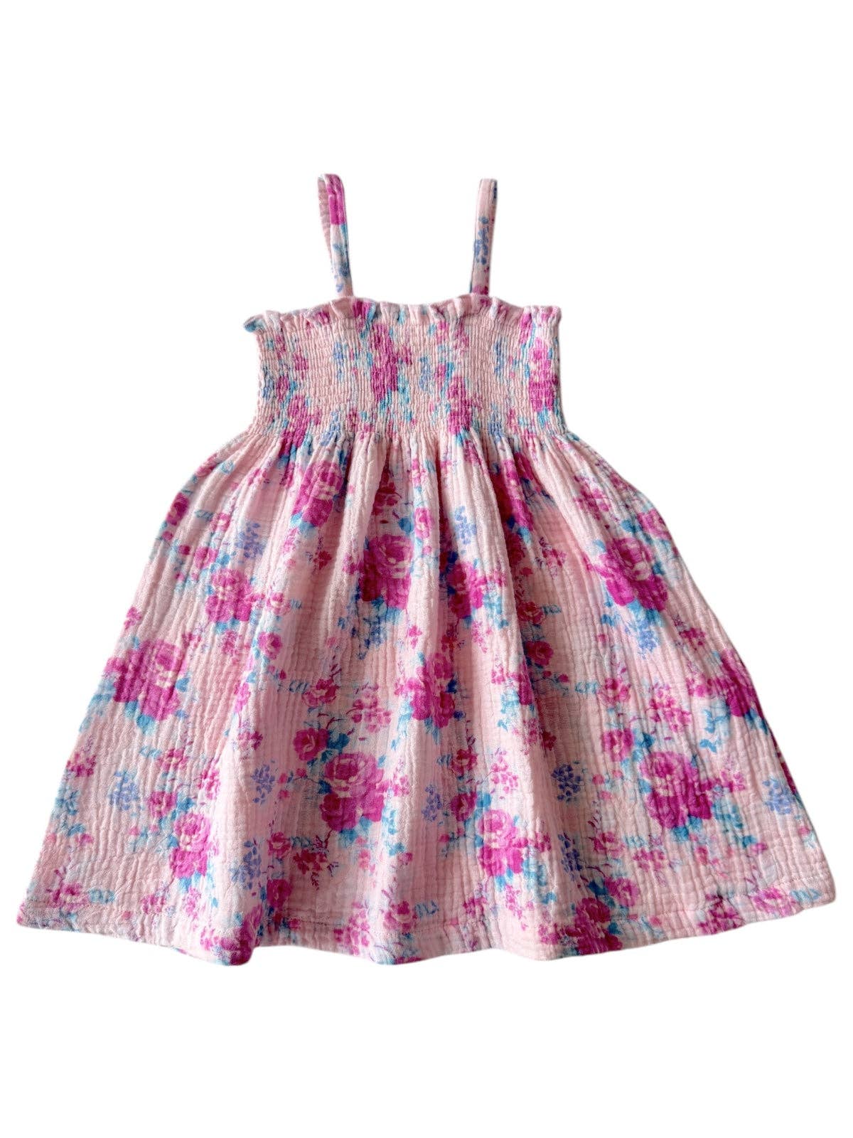 Muslin Smocked Tube Dress, Garden Secrets