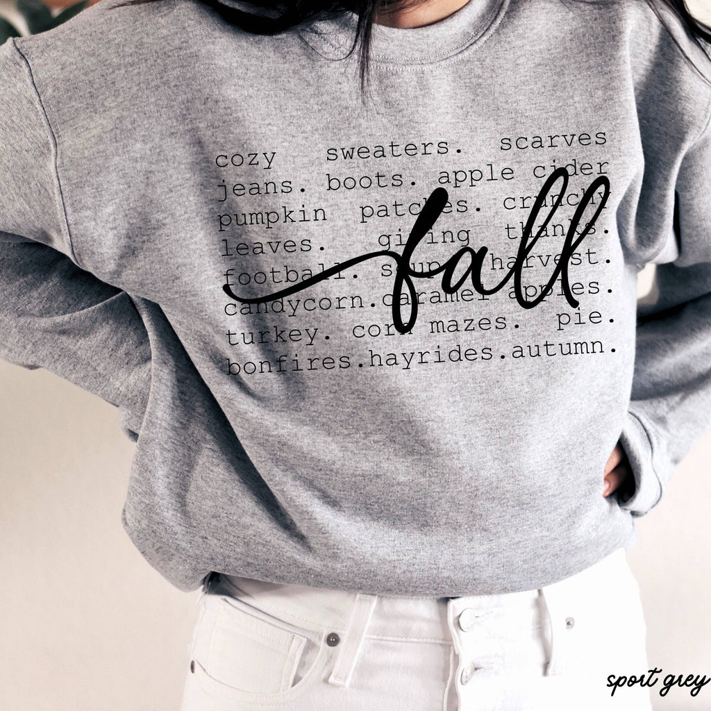 Fall Words Sweatshirt *5 Colors (S-3X)