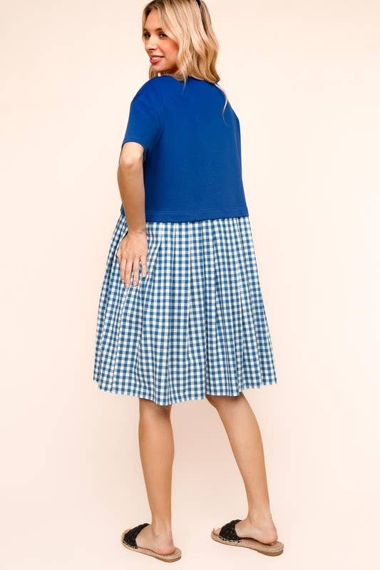 Plus French Terry Twofer Babydoll Dress