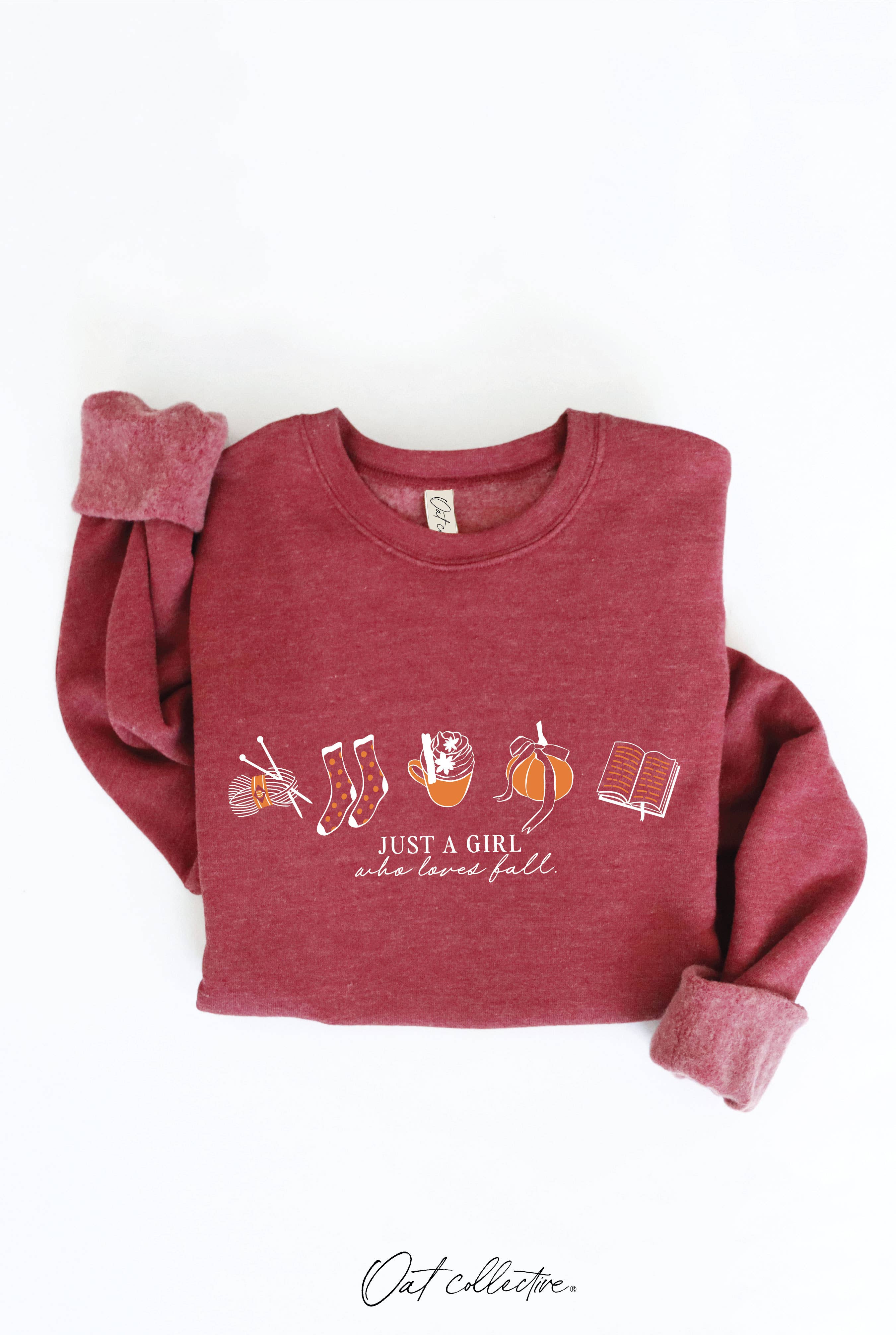 JUST A GIRL WHO LOVES FALL Graphic Sweatshirt