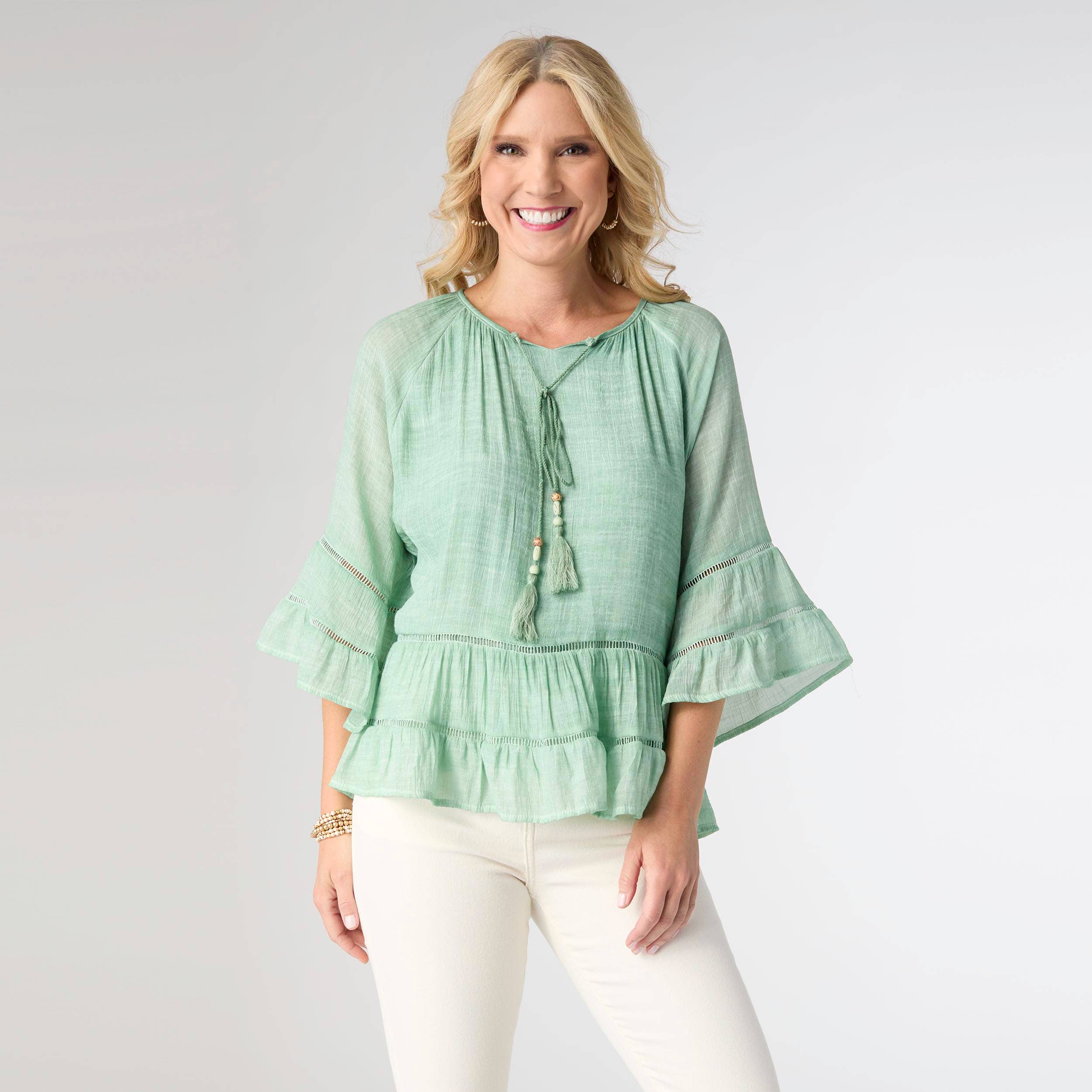 Susan Flutter Sleeve Top
