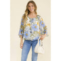 METALLIC BELL SLEEVE PEASANT