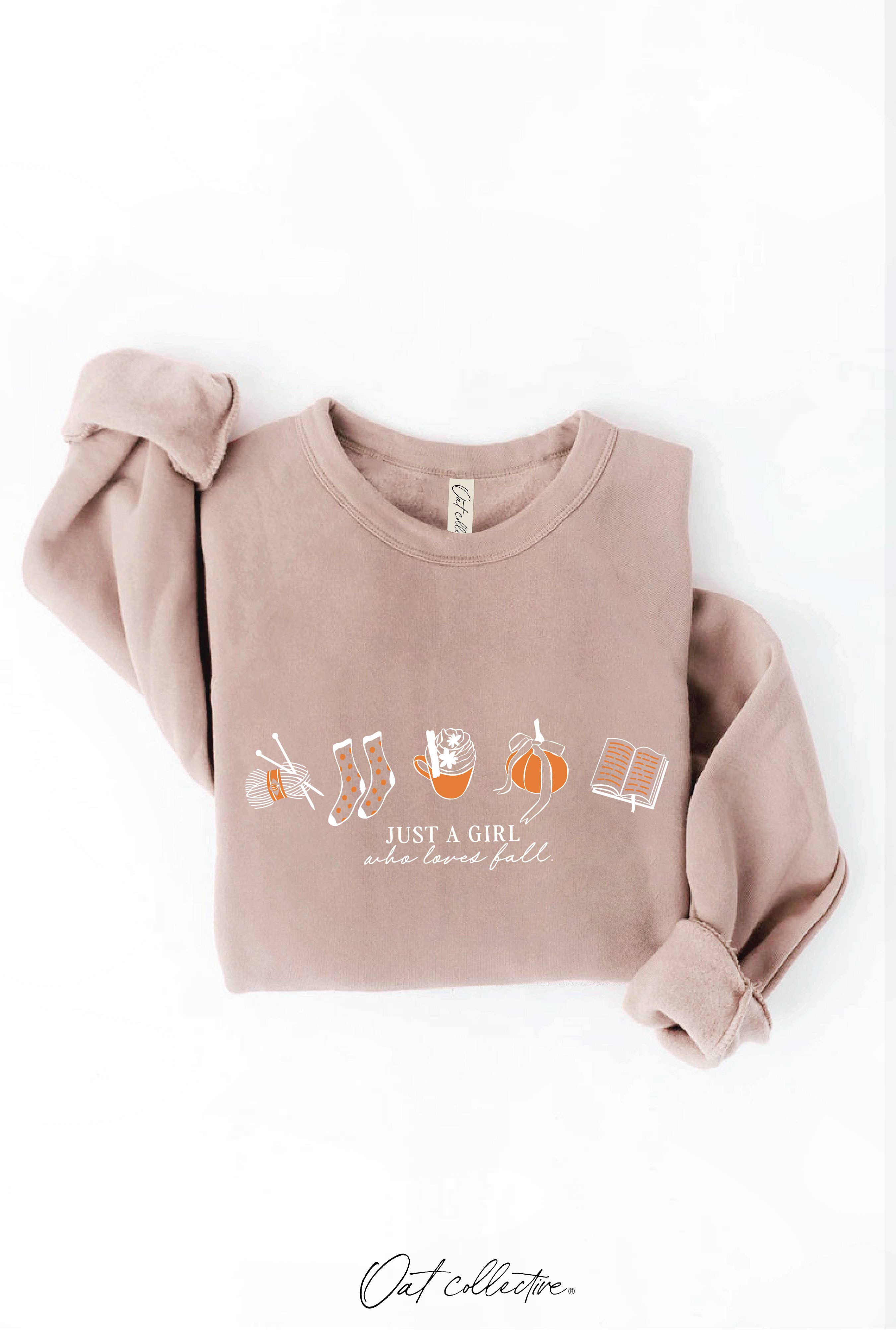JUST A GIRL WHO LOVES FALL Graphic Sweatshirt