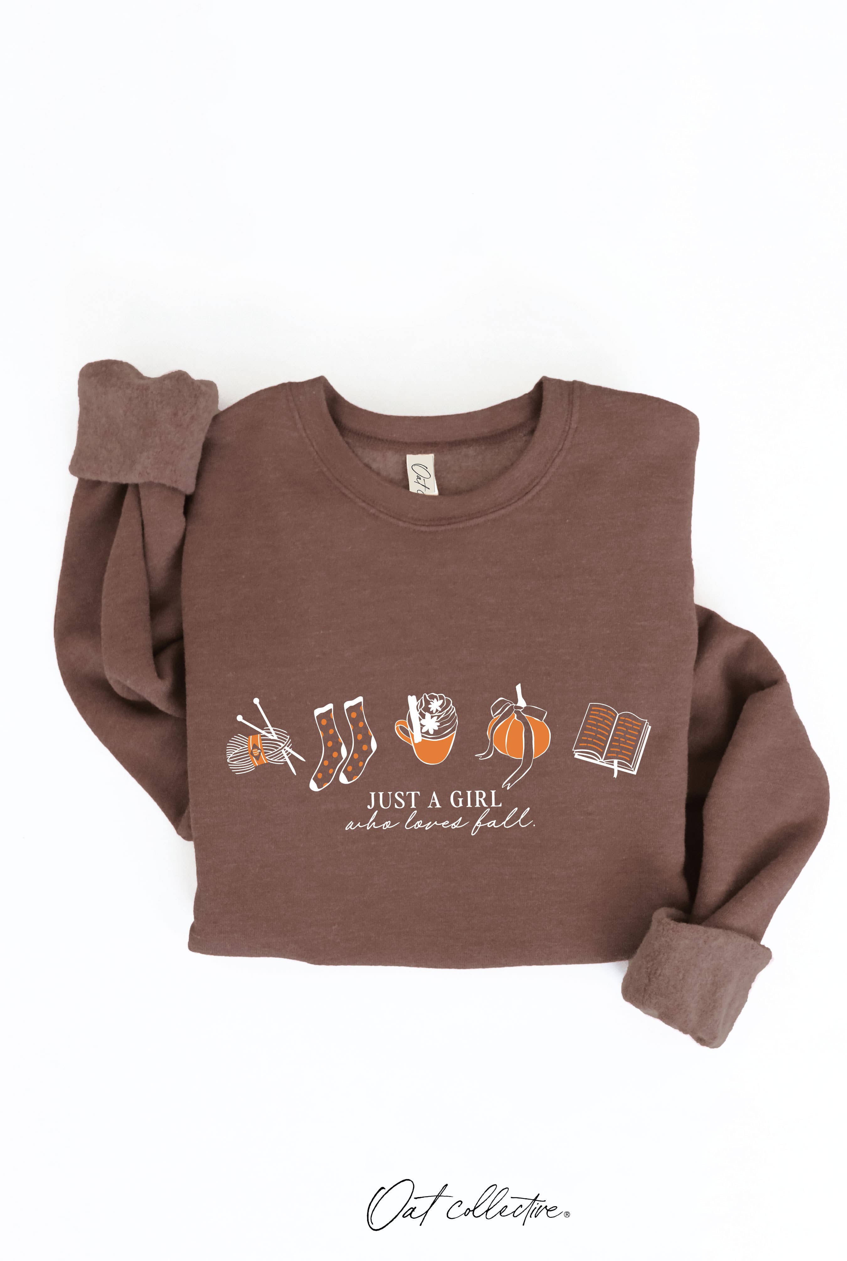 JUST A GIRL WHO LOVES FALL Graphic Sweatshirt