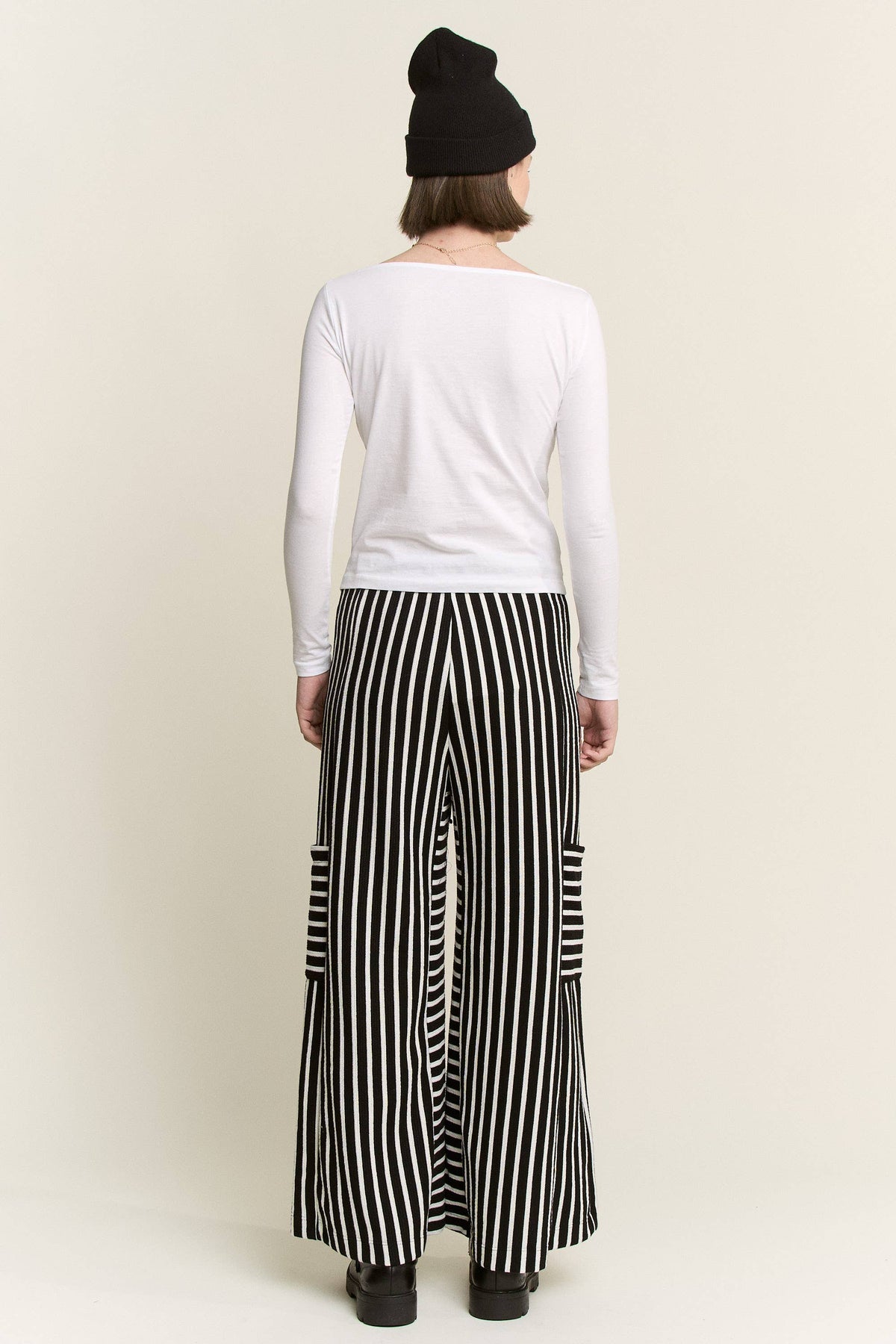 STRIPE WIDE LEG PANTS