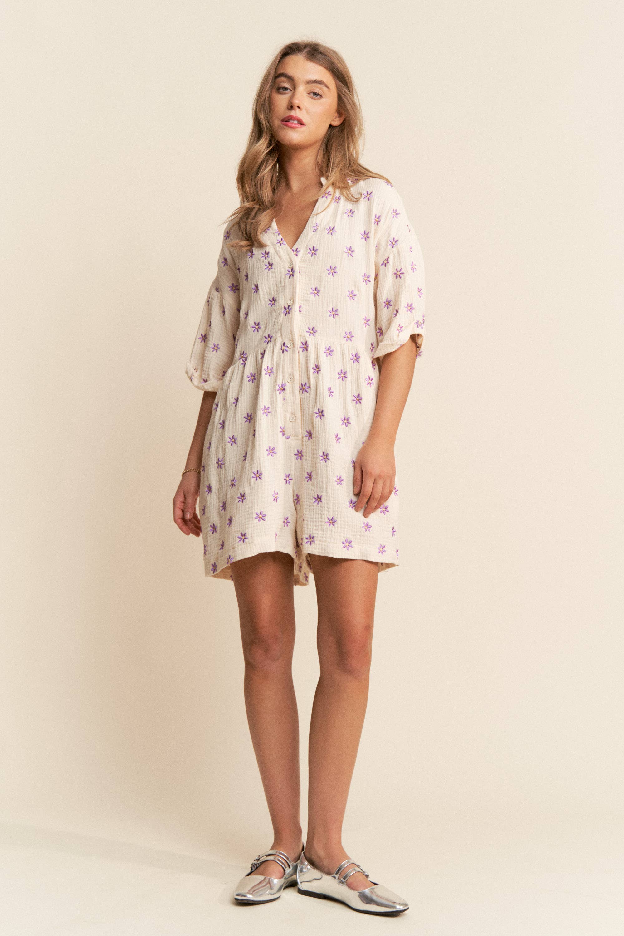 Flower Fields Gauze Romper