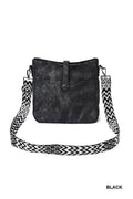 Distressed Faux Leather Crossbody Messenger Bag