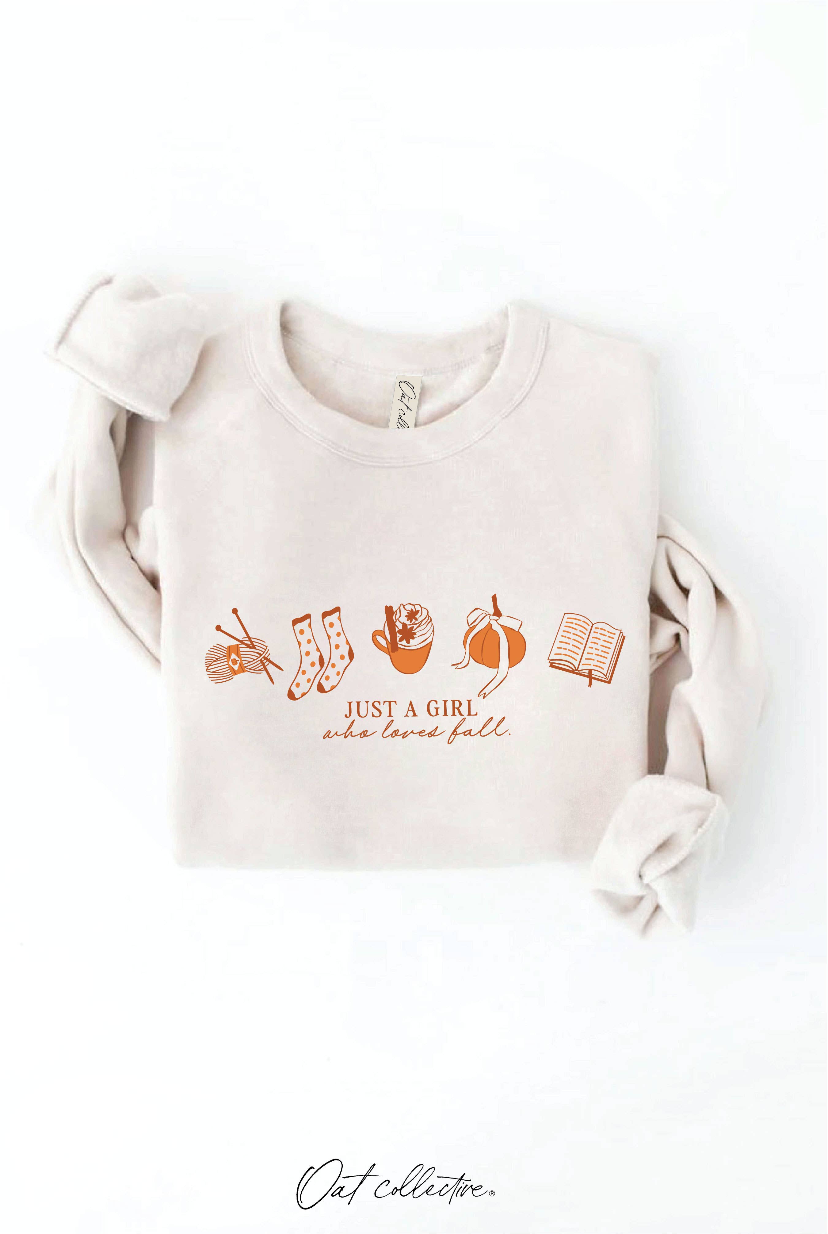 JUST A GIRL WHO LOVES FALL Graphic Sweatshirt