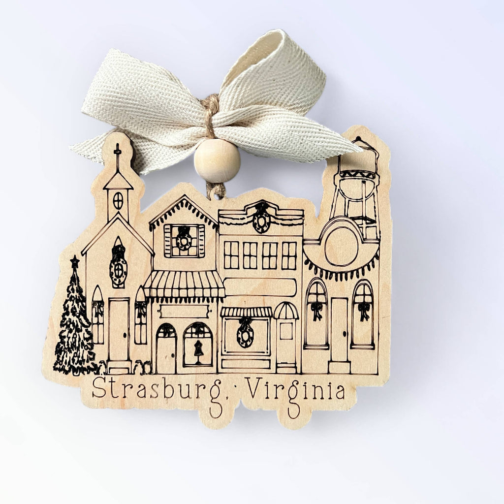 Small Town Street Custom Christmas Ornament Main Street