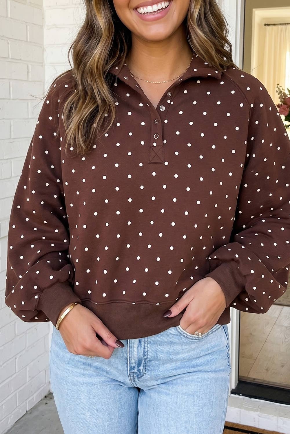 LAS Chocolate Chip Polka Dot Pullover Sweatshirt (S-XL)