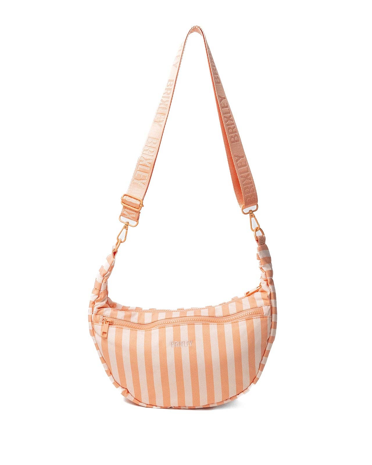 Apricot Stripe Crescent Bag