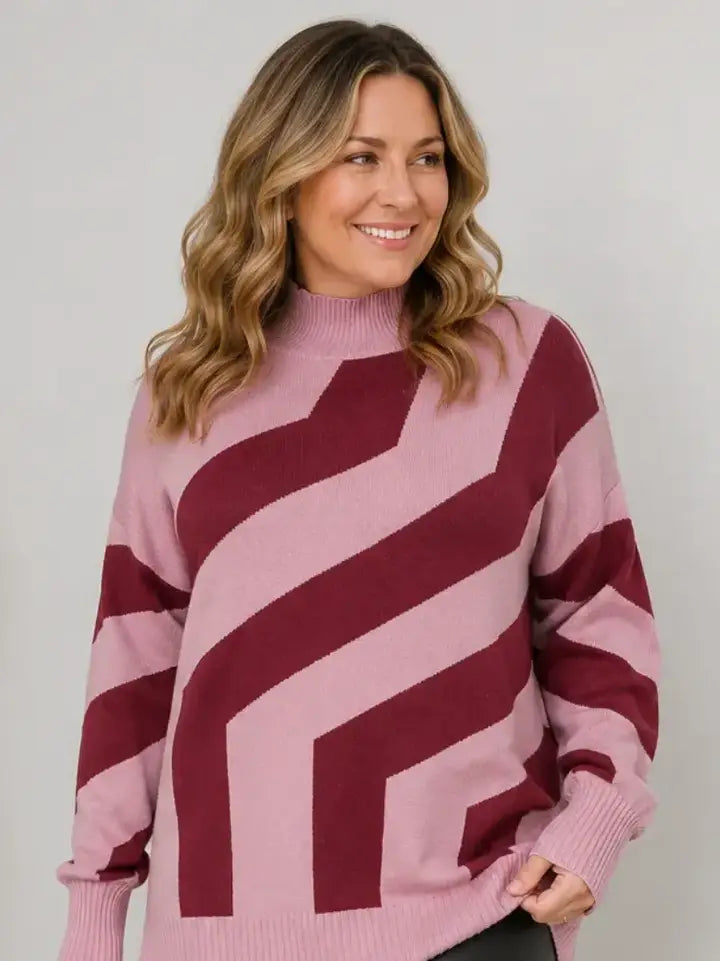 Hi-Lo Mock Neck Sweater Curvy