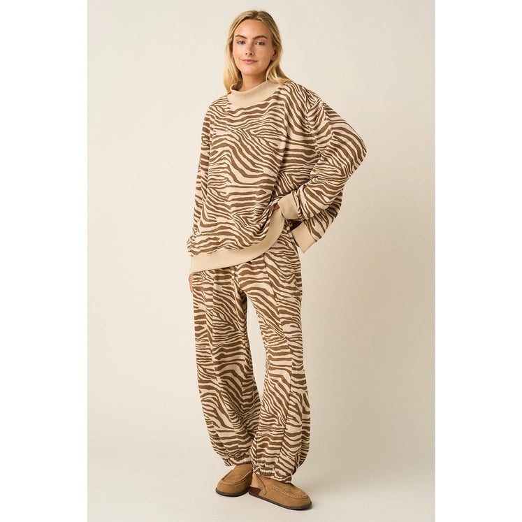 Zebra Print Relaxed Fit Barrel Leg Set